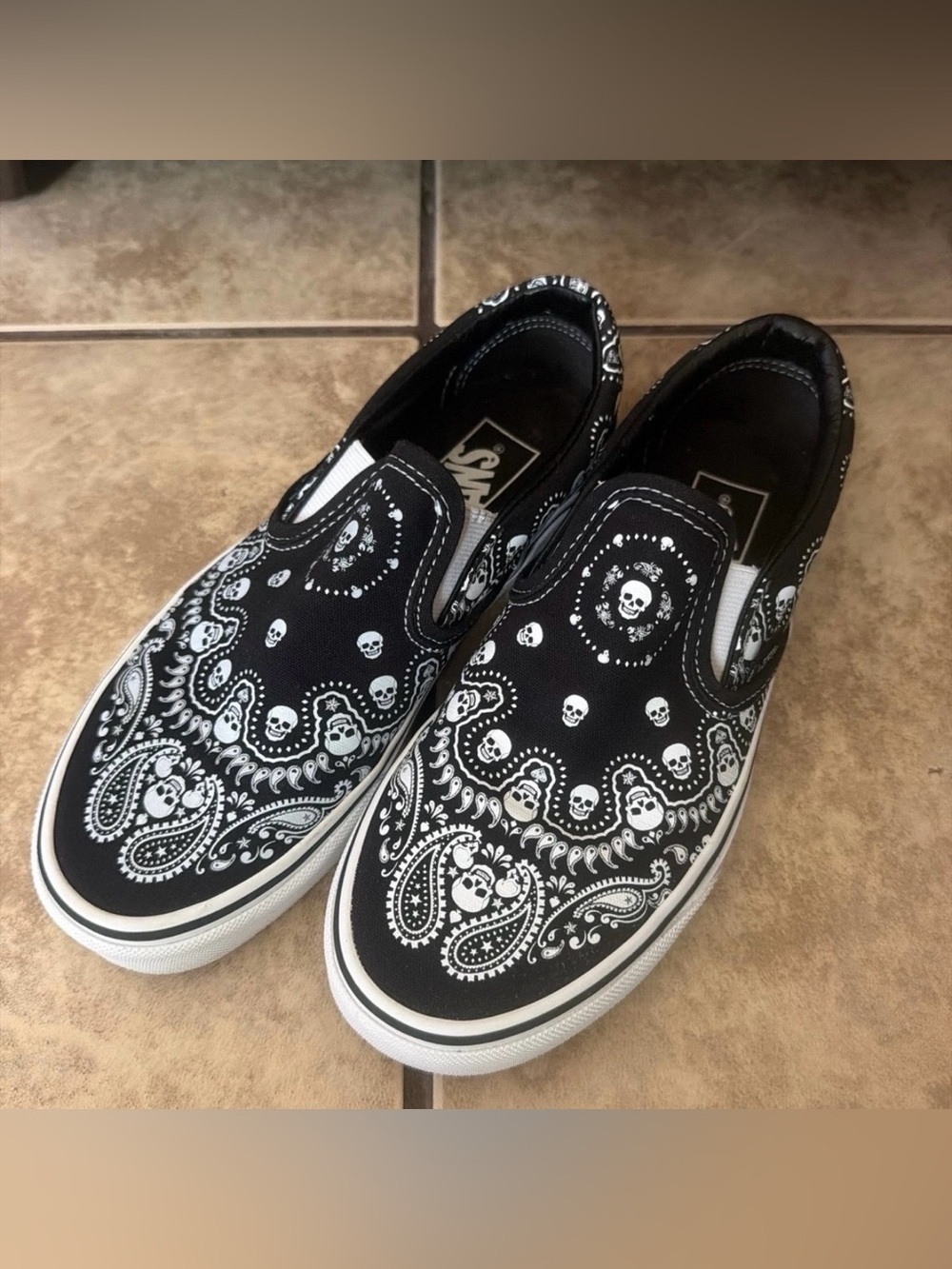 Vans Skull Paisley Slip-Ons